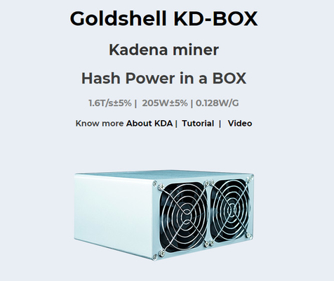 Goldshell Miner KD Box KDA Mining Machine 1.6T الاستهلاك 205W ضوضاء منخفضة