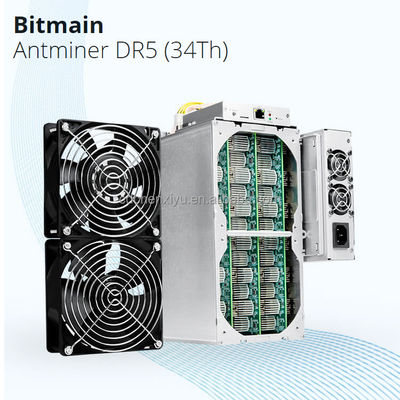 512 بت Sha256 Bitmain Antminer DR5 34T 1800W DCR Coin Mining Machine Dash Miner